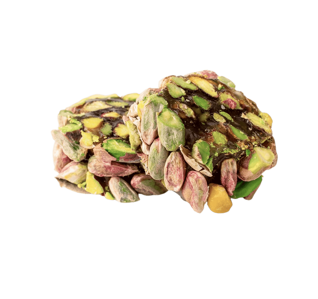 Rahapralinen mit Pistazien (Premium) – luxuriöse orientalische Pralinen mit edler Nussfüllung