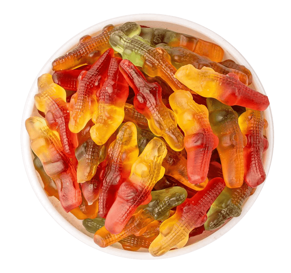 Krokodil-Fruchtgummi – Fruchtmix Lustige Krokodil-Fruchtgummis – weich, fruchtig und farbenfroh