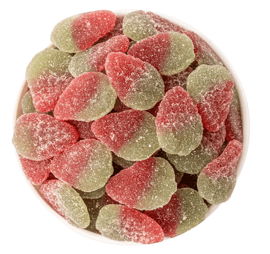 Sauer-fruchtige Erdbeerstreifen – halal Fruchtgummi mit Erdbeergeschmack