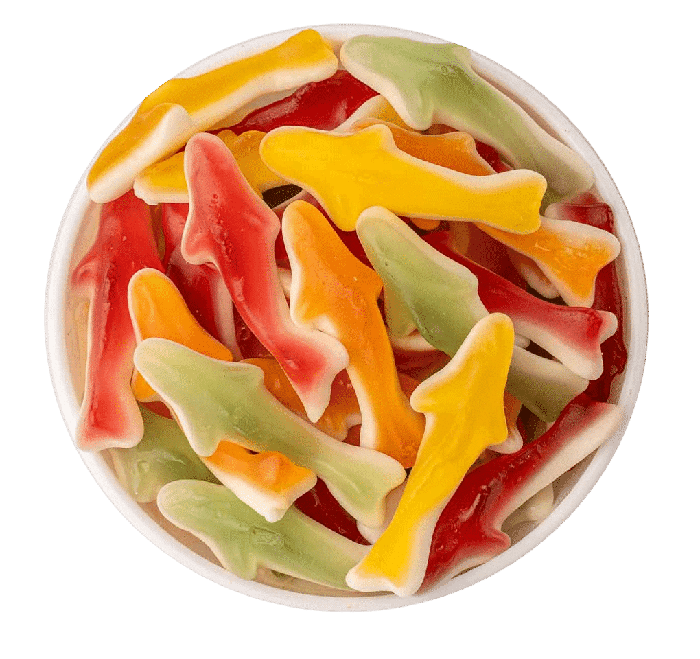 Delfin-Fruchtgummi – bunt & weich Delfin-Fruchtgummi – bunte und weiche Gummibonbons in Delfinform
